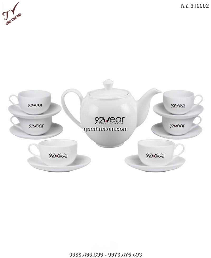 Ấm chén in logo gốm sứ bát tràng - 810002