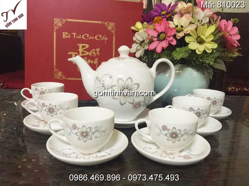 Ấm chén in logo gốm sứ bát tràng - 810023