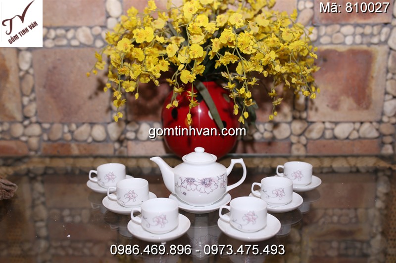 Ấm chén in logo gốm sứ bát tràng - 810027
