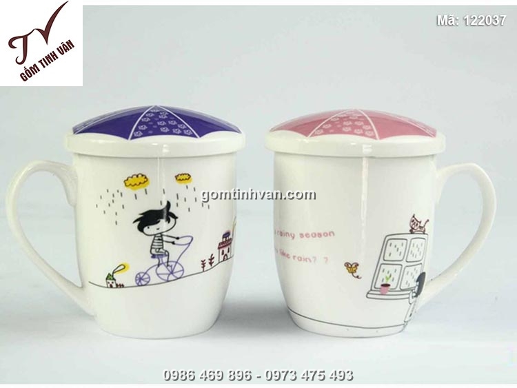 Ly sứ nắp ô dù - 122037