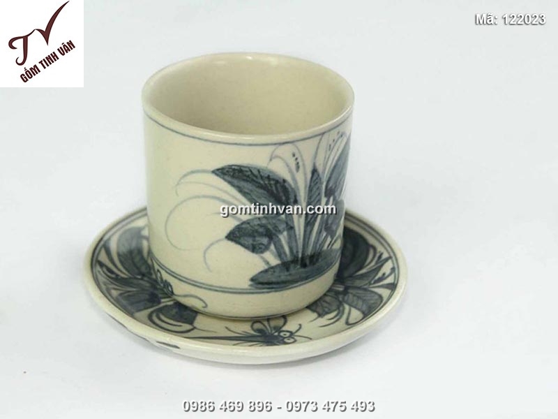 Ly sứ vẽ cúc - 122023