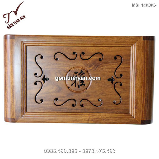 Khay gỗ đựng ấm chén - 140006