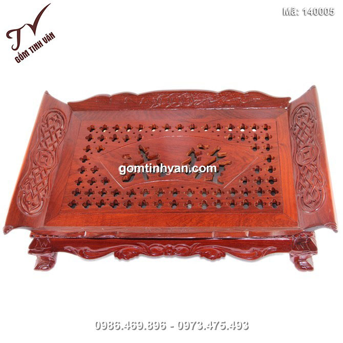 Khay đựng ấm chén gỗ hương cao cấp - 140005