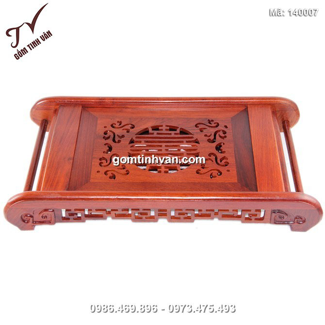 Khay đựng ấm chén gỗ hương cao cấp - 140007