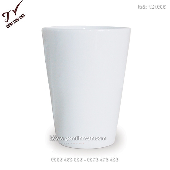 Cốc sứ trắng vát gốm Bát Tràng - 121005