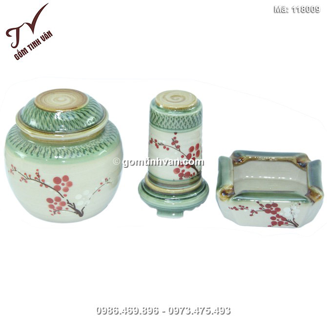 Bộ phụ kiện ấm chén - Vẽ hoa đào - 118009