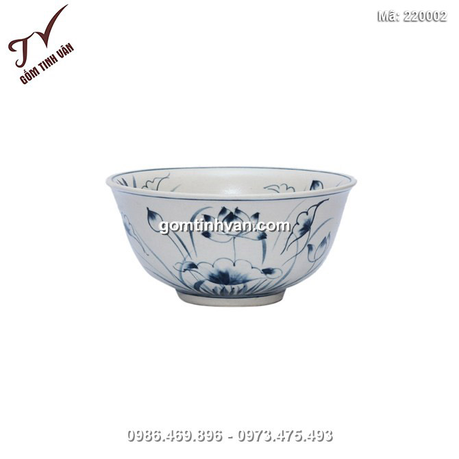 Tô đựng canh - vẽ sen - đường kính 18,5cm,cao 9cm - 220002