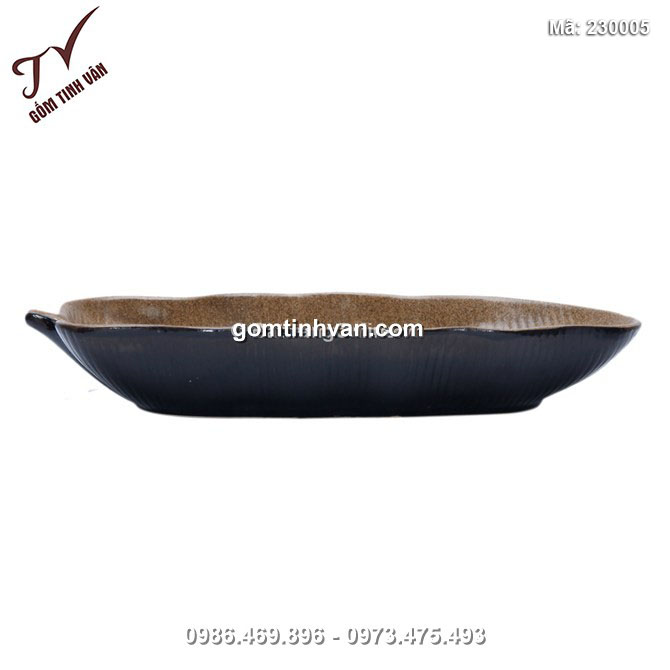 Khay lá chuối sâu lòng dài 35.5cm, rộng 16.5cm - 230005