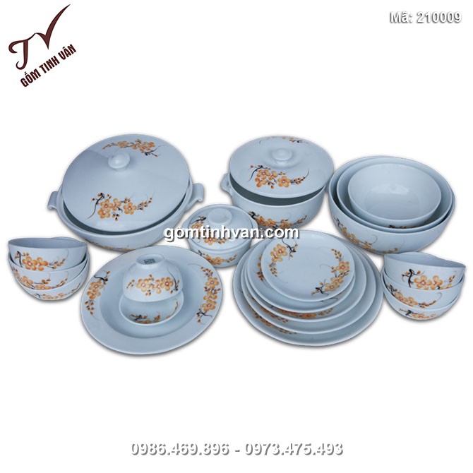 Bộ đồ ăn Bát Tràng - Mai vàng may mắn - 210009