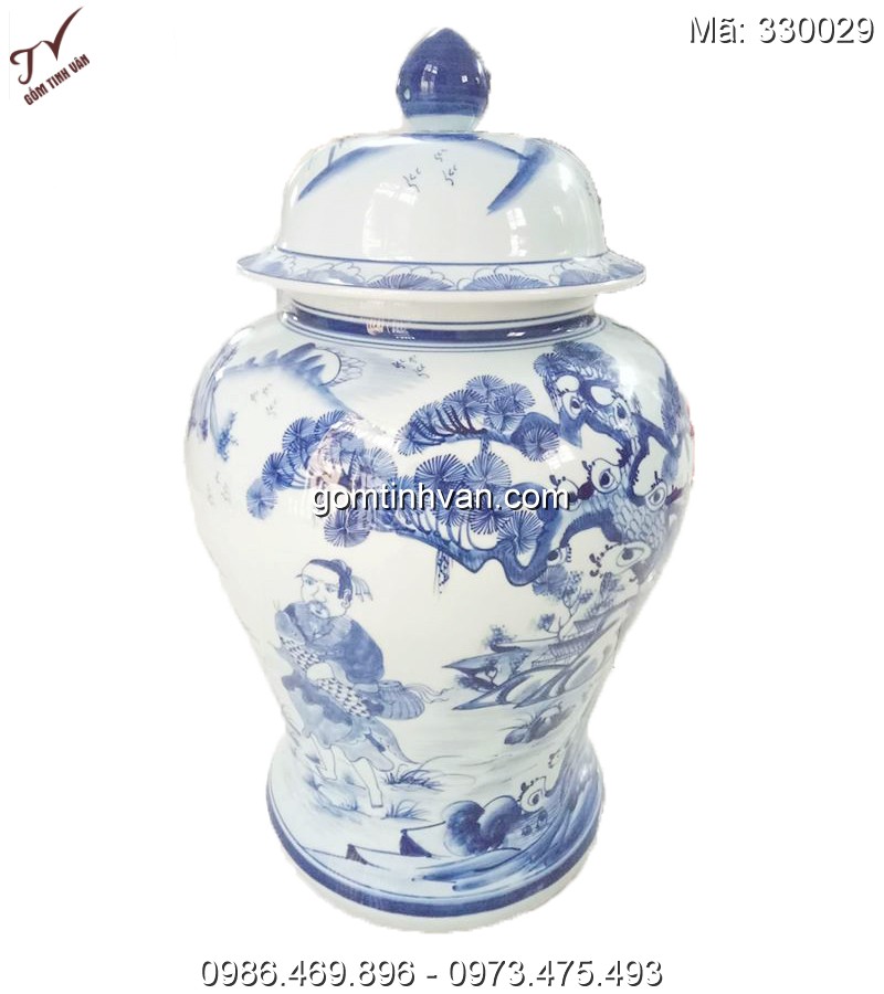 Chóe tài lộc vẽ cảnh ngư ông đắc lợi gốm sứ bát tràng - 330029