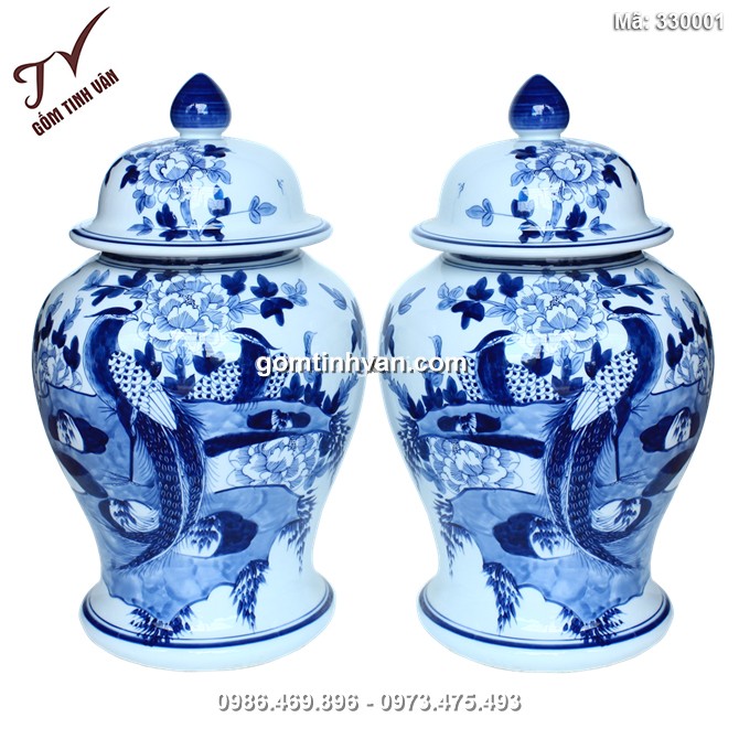 Chóe tài lộc vẽ chim trĩ phù dung 6 lít - 330001