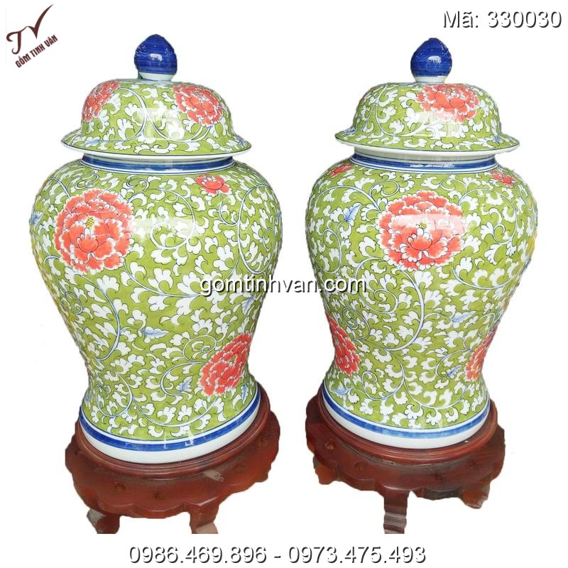 Chóe tài lộc vẽ hoa dây gốm sứ bát tràng - 330030