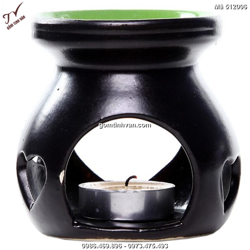 Đèn xông tinh dầu nến hình trái tim gốm sứ bát tràng - 512006