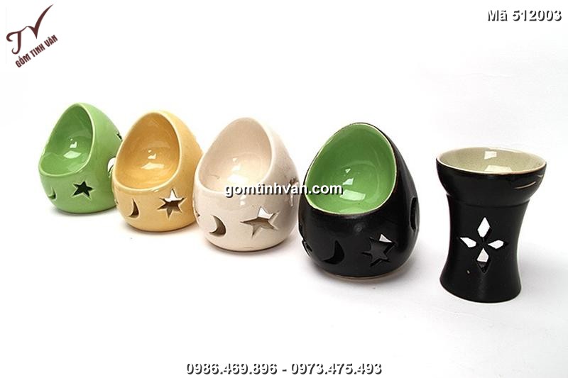 Đèn xông tinh dầu nến gốm sứ bát tràng - 512003