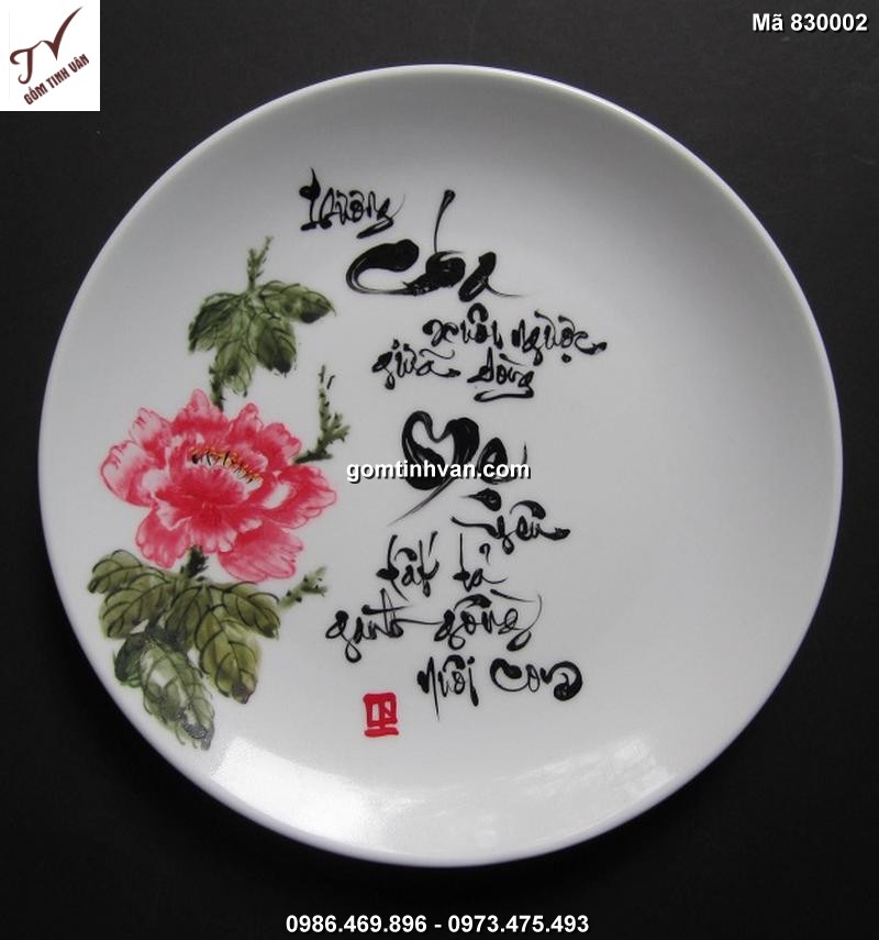 Đĩa sứ in ảnh gốm sứ bát tràng - 830002