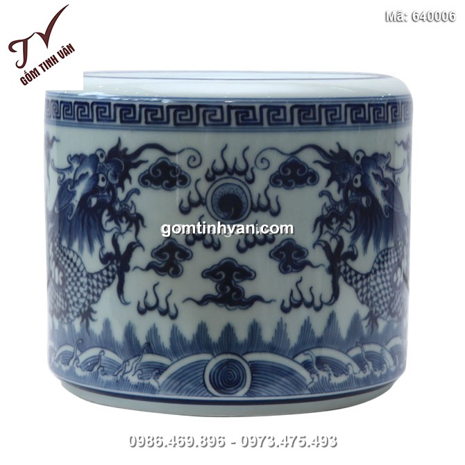 Bát hương vẽ rồng - đường kính 28cm - 640006