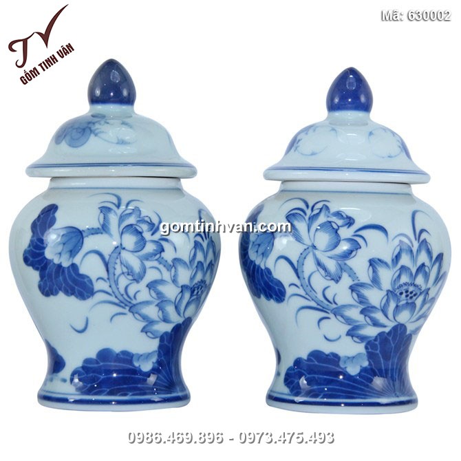 Chóe thờ vẽ sen - cao 16.5cm - 630002