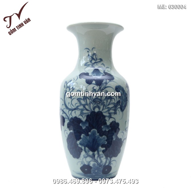 Lọ cắm hoa vẽ sen cao 35cm - 630004