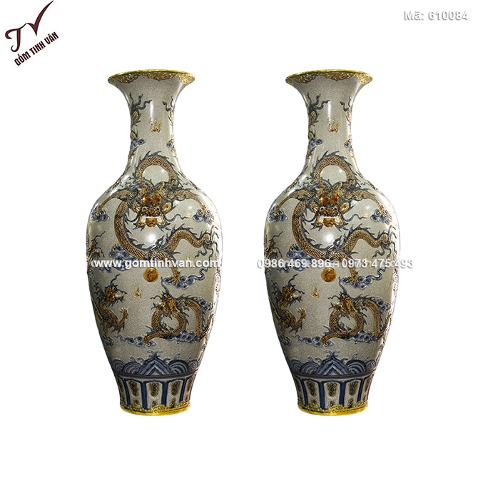 Bảo bình men rạn cổ đắp nổi - 610084