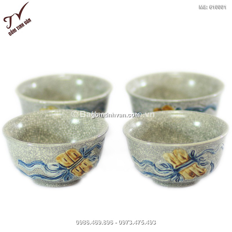 Bát thờ cuốn thư - men rạn cổ - 610001