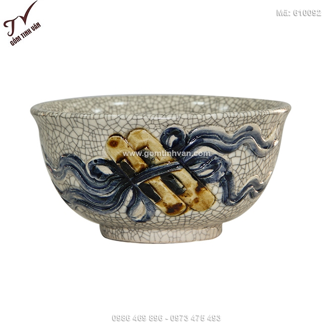 Bát thờ men rạn cổ đắp nổi - 610092