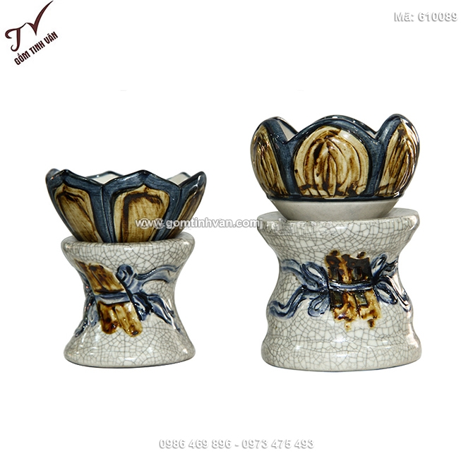 Chóe thờ men rạn cổ đắp nổi - 610090