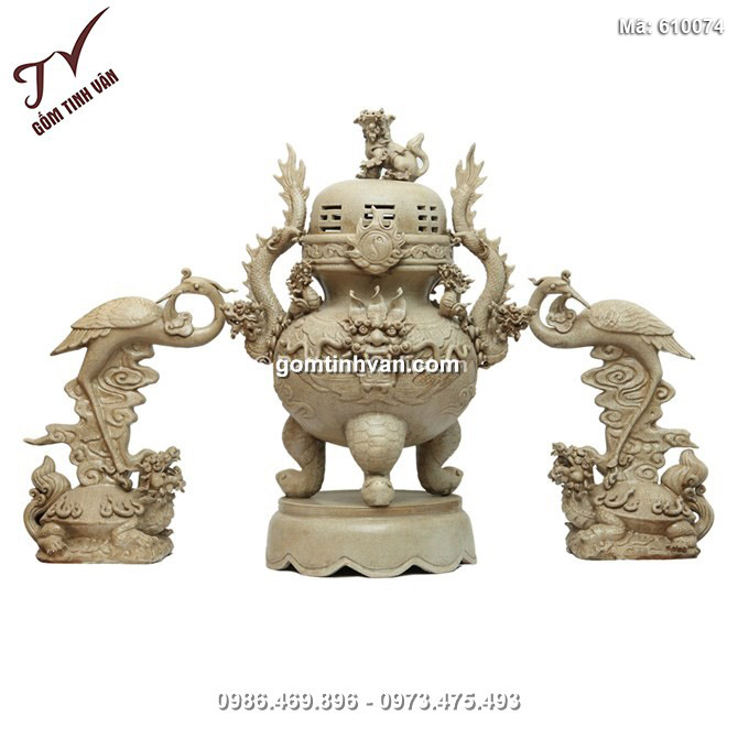 Đỉnh Hạc - men rạn - cao 75cm - 610074