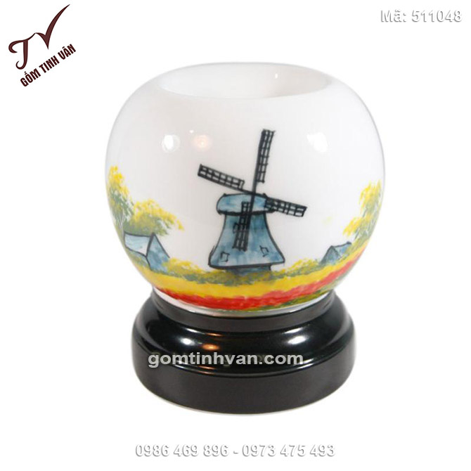 Đèn xông tinh dầu điện vẽ cối xay gió - 511048