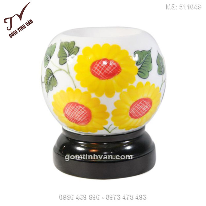 Đèn xông tinh dầu điện vẽ hoa hướng dương - 511049