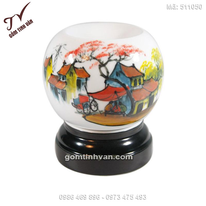 Đèn xông tinh dầu điện vẽ phố cổ - 511050