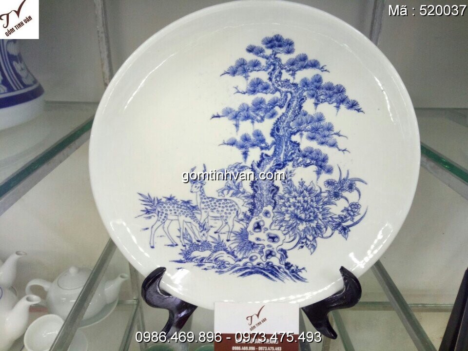 Đĩa trưng bày gốm sứ bát tràng - 520037