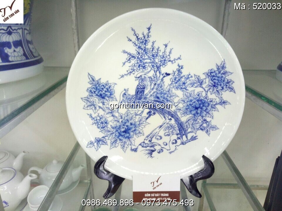Đĩa trưng bày gốm sứ bát tràng - 520033