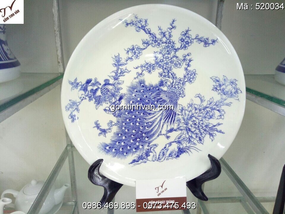 Đĩa trung bày gốm sứ bát tràng - 520034