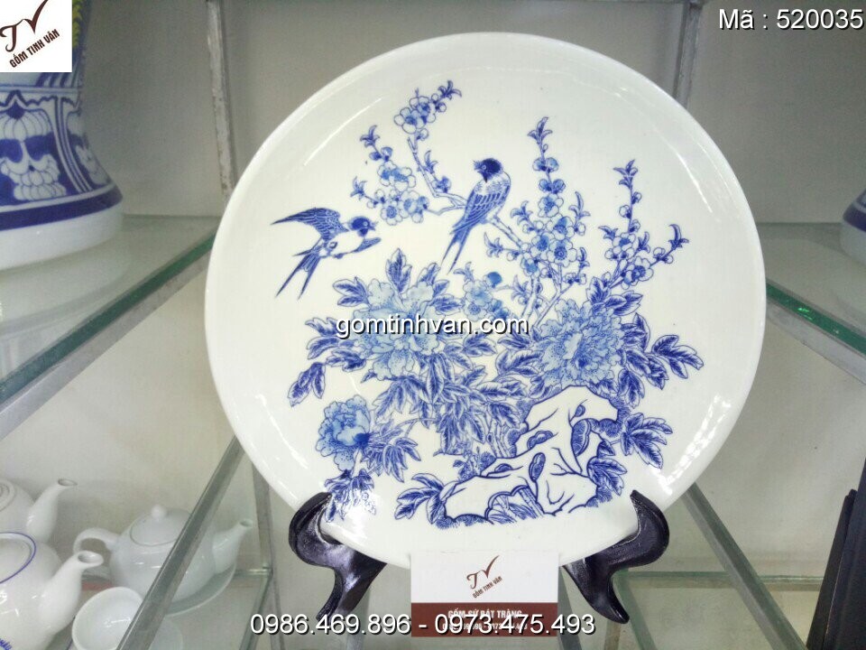 Đĩa trưng bày gốm sứ bát tràng - 520035