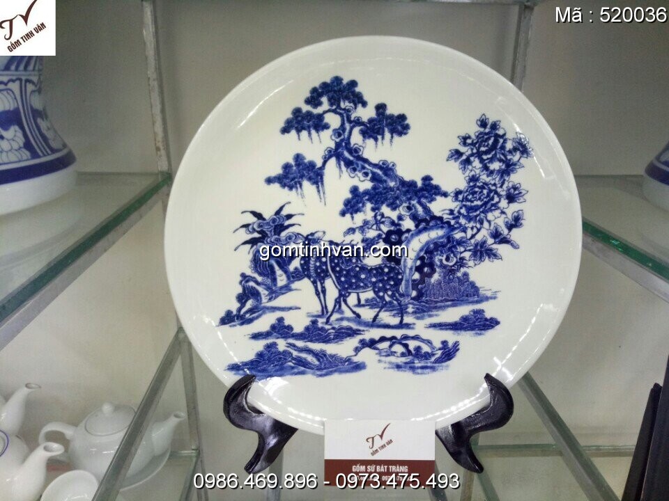 Đĩa trưng bày gốm sứ bát tràng - 520036