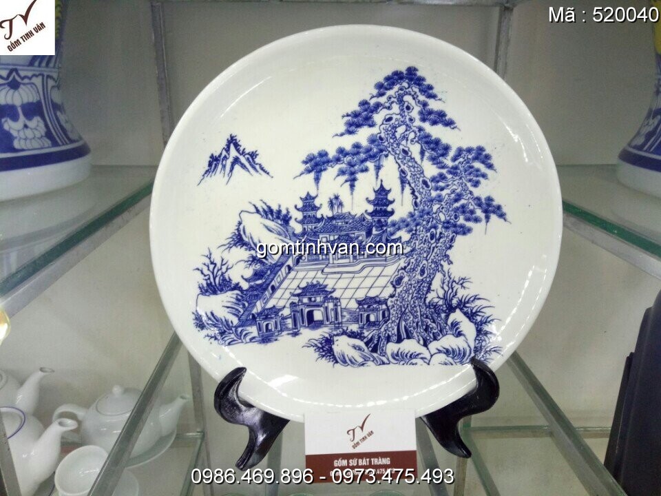 Đĩa trưng bày gốm sứ bát tràng - 520040