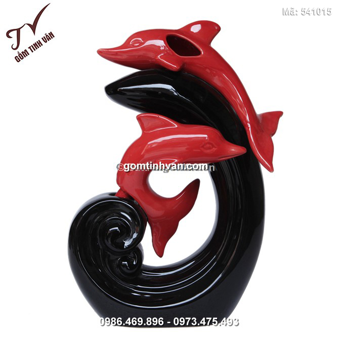 Lọ hoa trang trí cá heo hạnh phúc - 541015