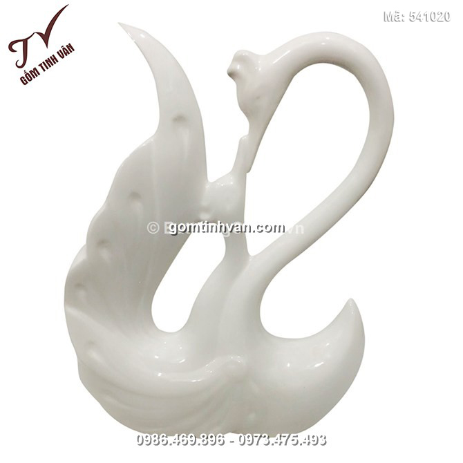 Lọ hoa trang trí thiên nga hạnh phúc màu trắng - 541020