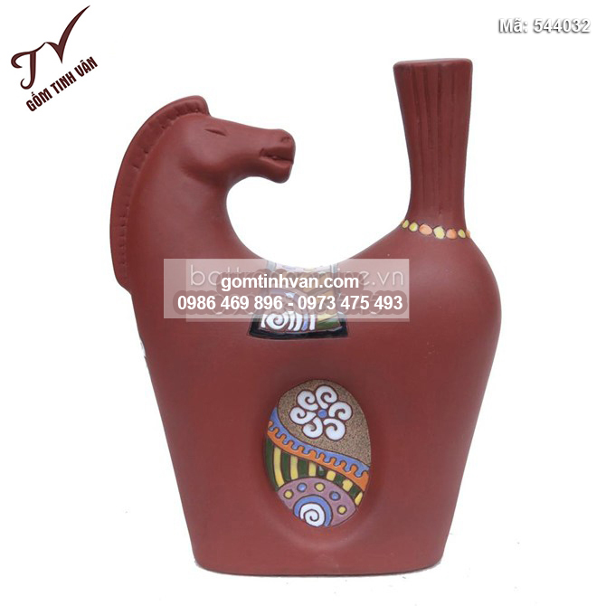 Bình gốm trang trí hình ngựa cách điệu - 544032