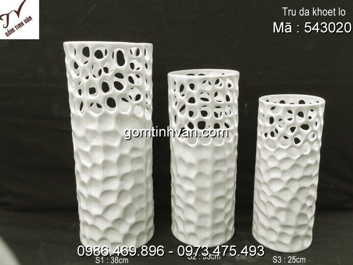 Lọ hoa men trắng gốm sứ bát tràng - 543020