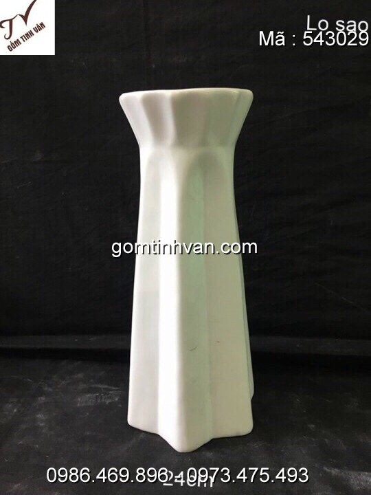 Lọ hoa men trắng gốm sứ bát tràng - 543029