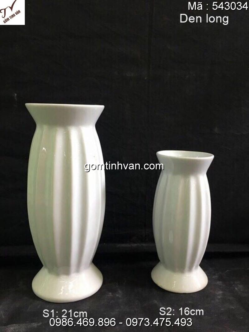 Lọ hoa men trắng gốm sứ bát tràng - 543034