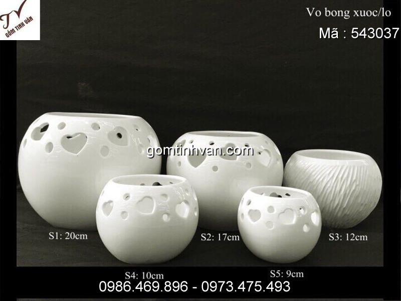 Lọ hoa men trắng gốm sứ bát tràng - 543037