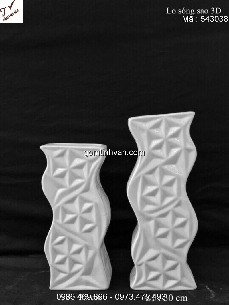 Lọ hoa men trắng gốm sứ bát tràng - 543038