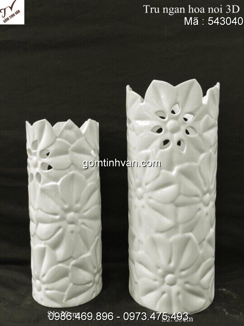 Lọ hoa men trắng gốm sứ bát tràng - 543040