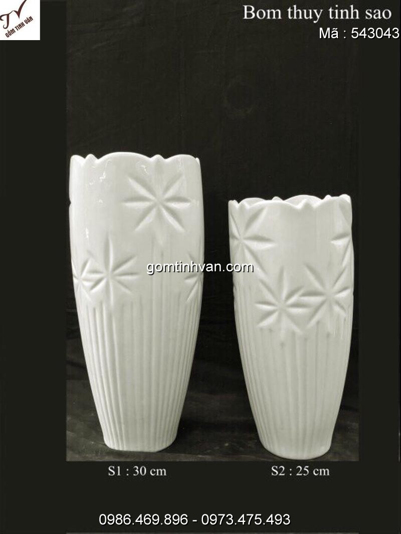 Lọ hoa men trắng gốm sứ bát tràng - 543043