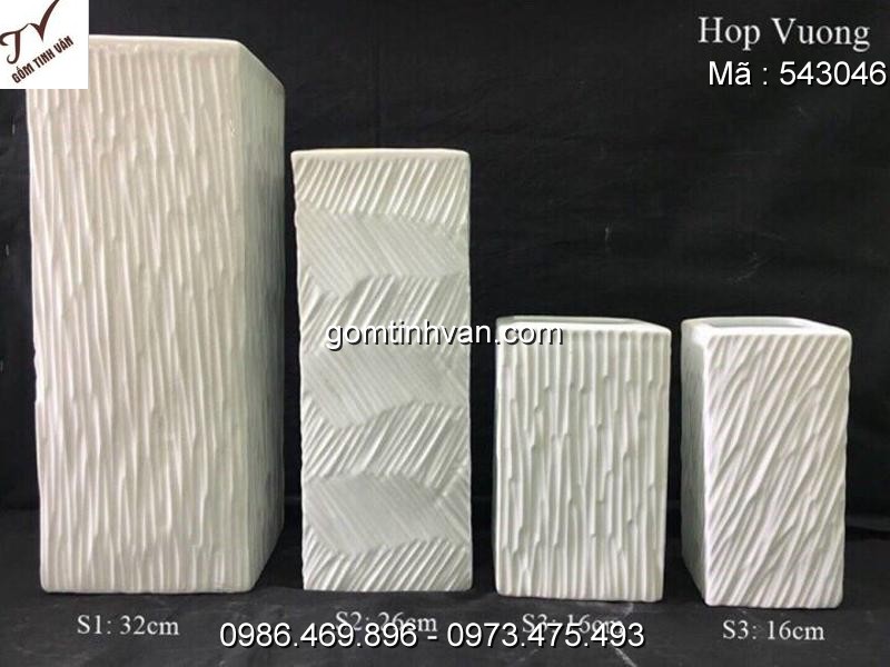 Lọ hoa men trắng gốm sứ bát tràng - 543046