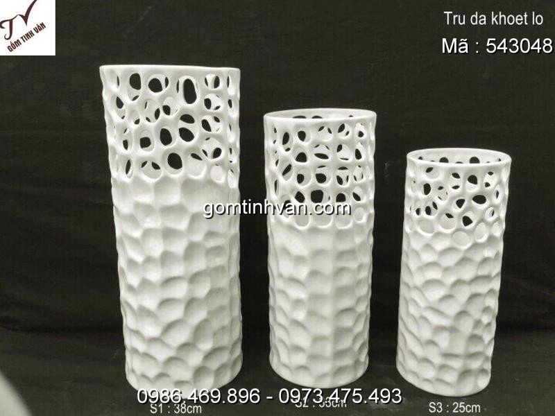 Lọ hoa men trắng gốm sứ bát tràng - 543048