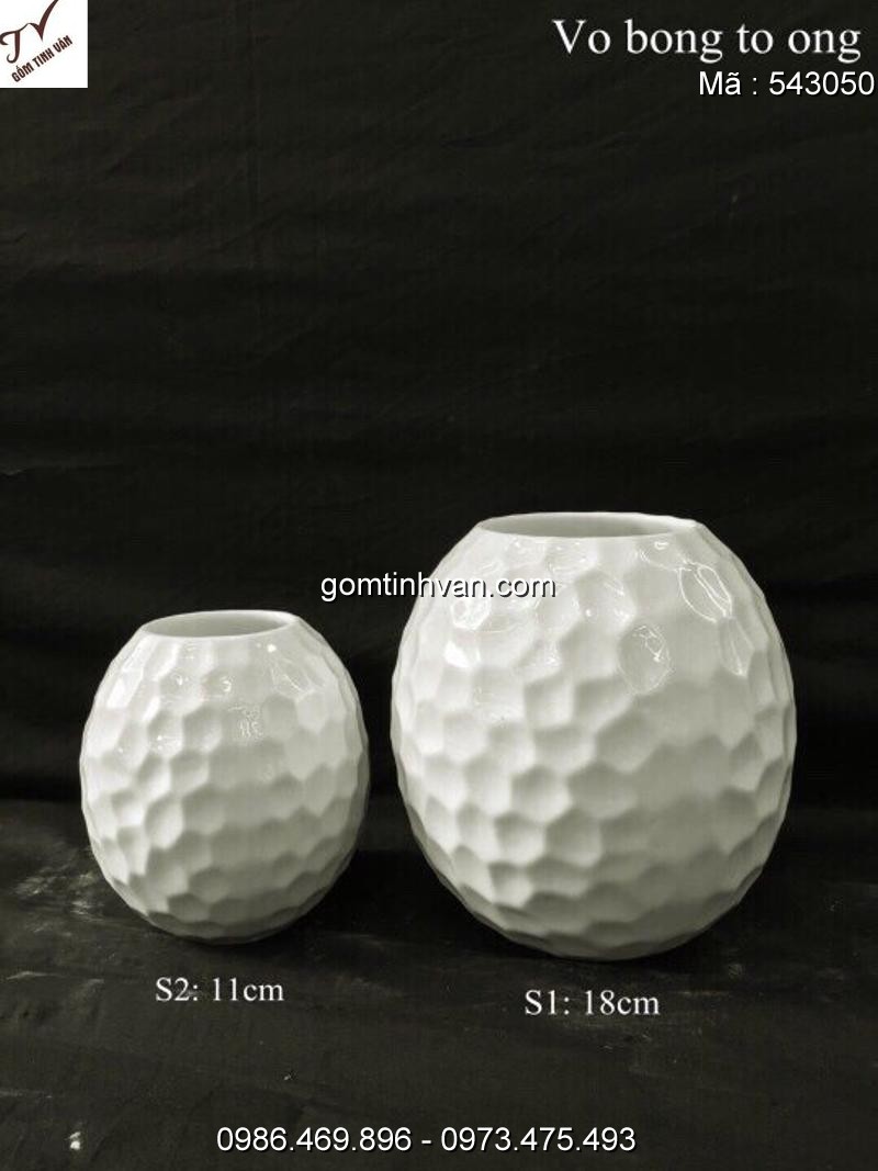 Lọ hoa men trắng gốm sứ bát tràng - 543050