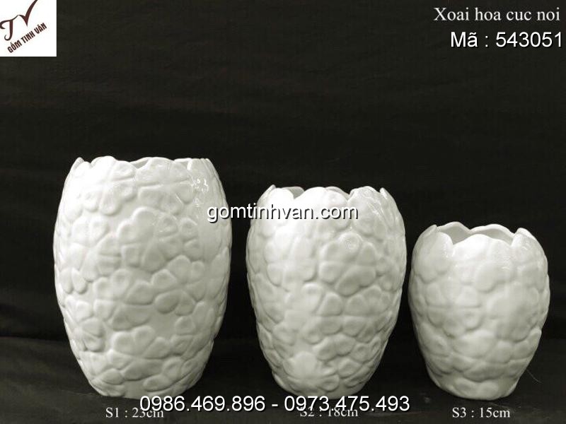 Lọ hoa men trắng gốm sứ bát tràng - 543051